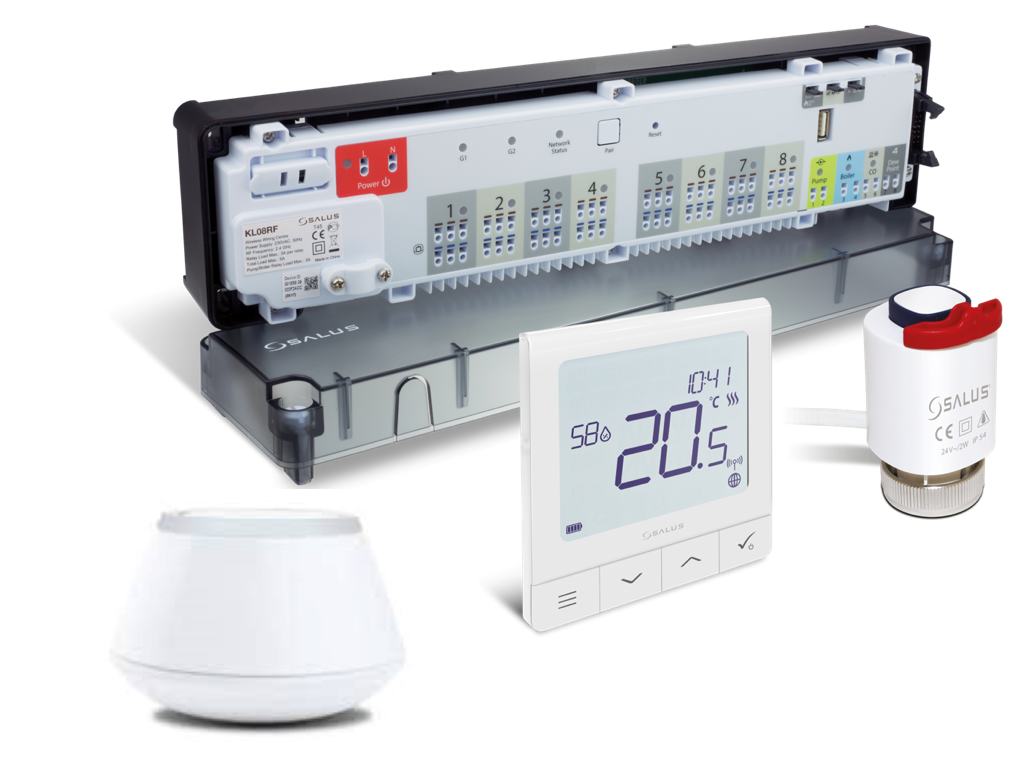 Salus Komplet Trådløs gulvvarmestyring med app styring vælg antal rum